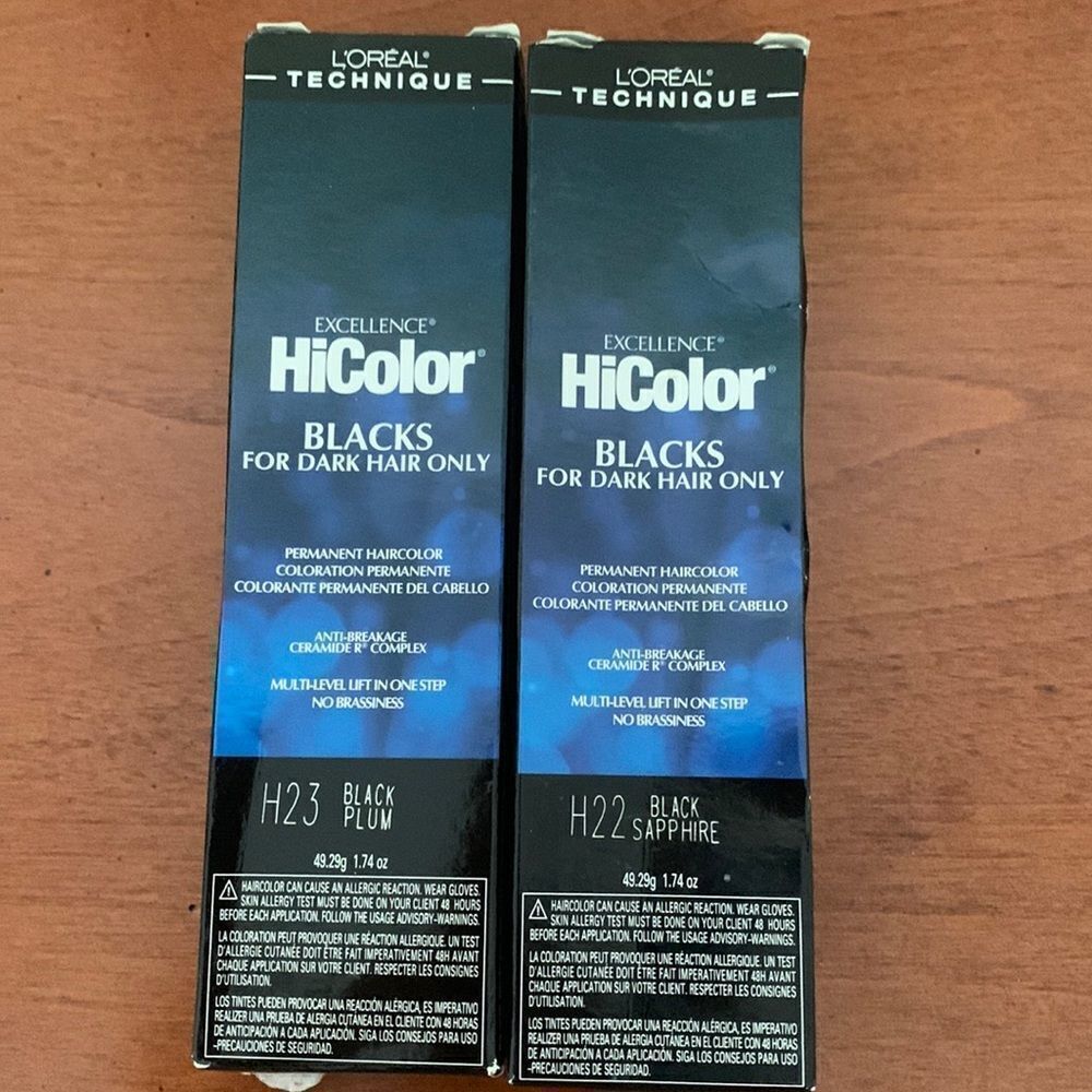 Loreal Excel Hicolor Blacks H23 & H22 Bundle